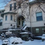 Fairhaven Branch Library with snow