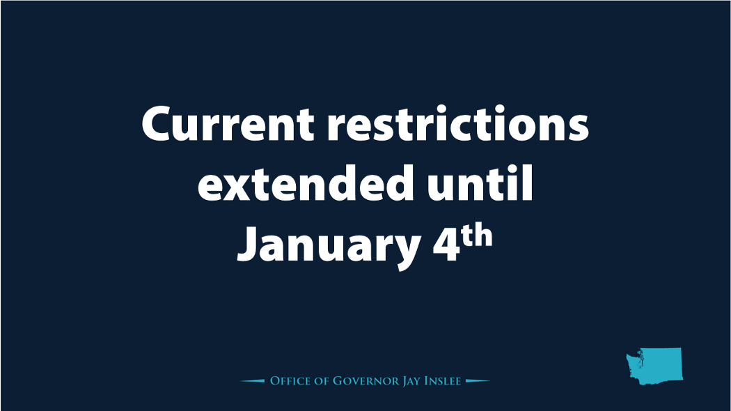 Current WA State Covid restrictions extended until January 4th
