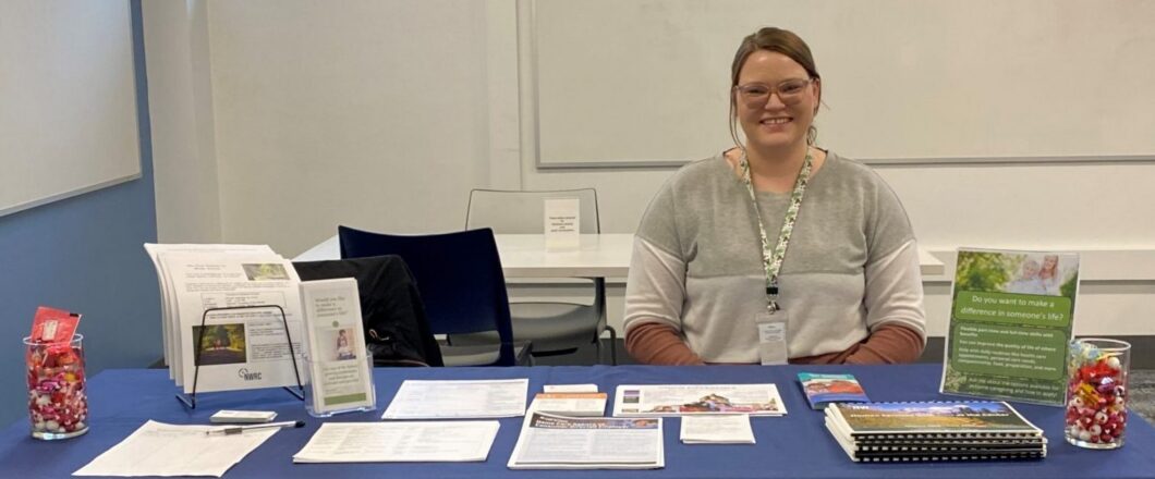 Northwest Regional Council staff person in the SkillShare Space at the Central Library