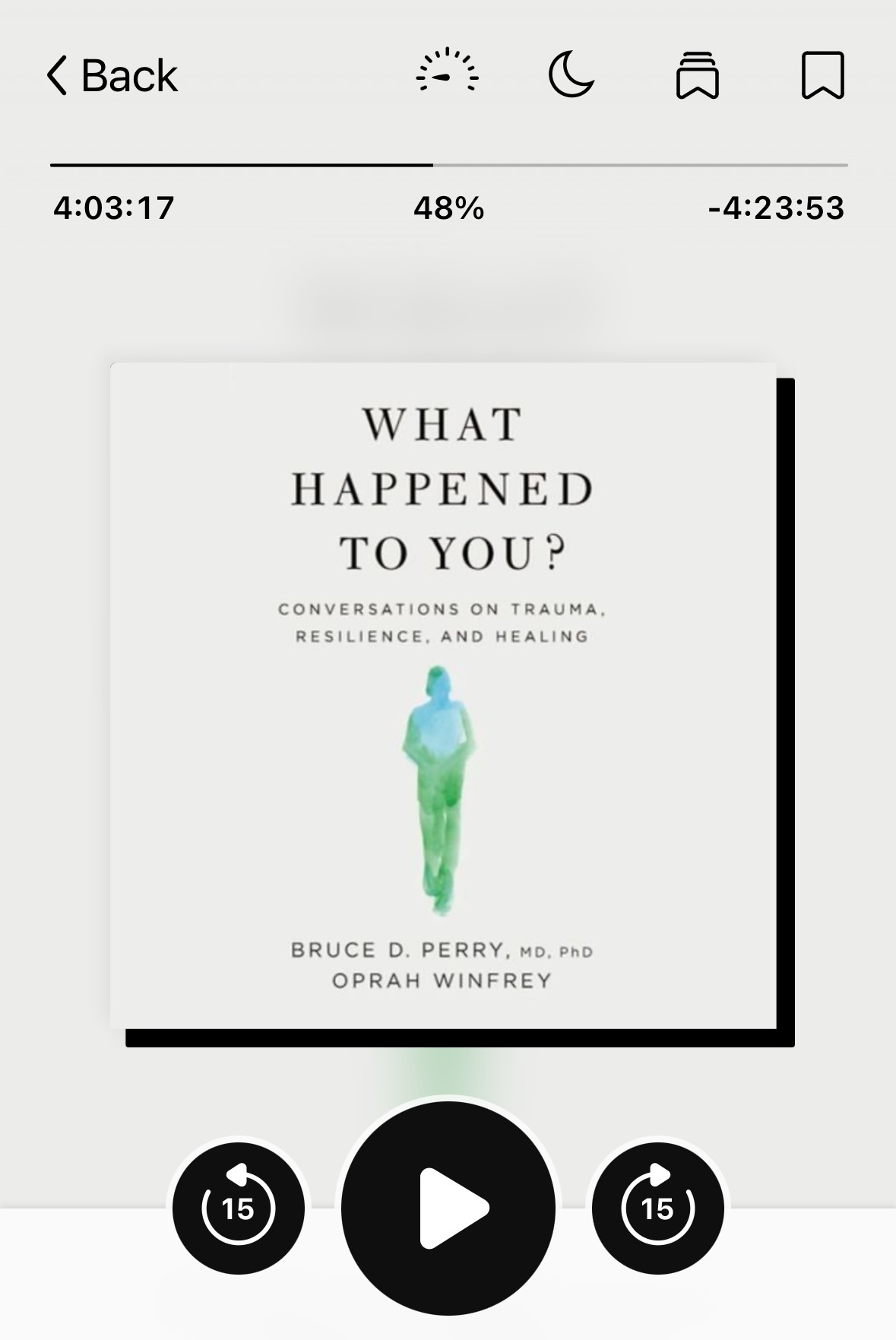 Audiobook view of the book What Happened to You