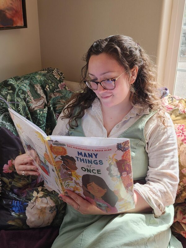 Person reading a book