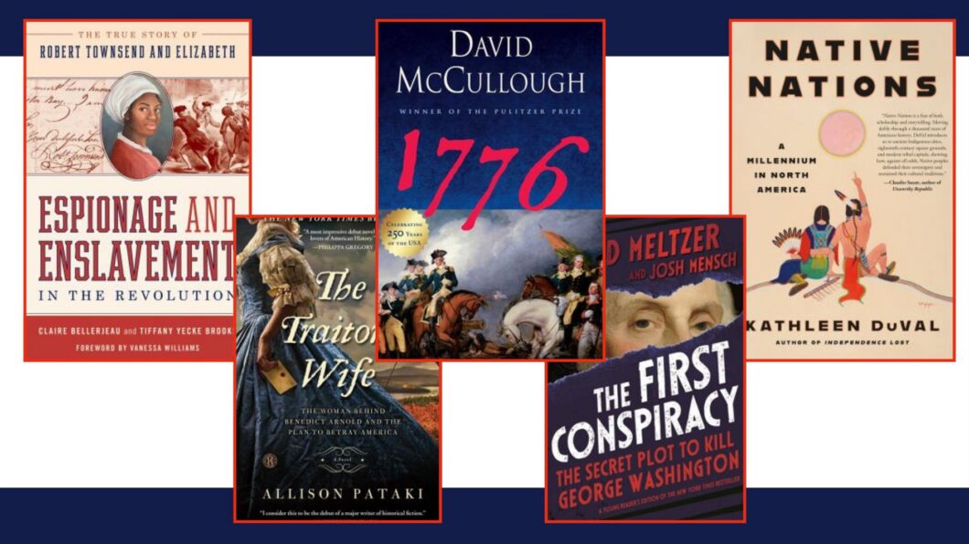 a group of book covers related to America 250
