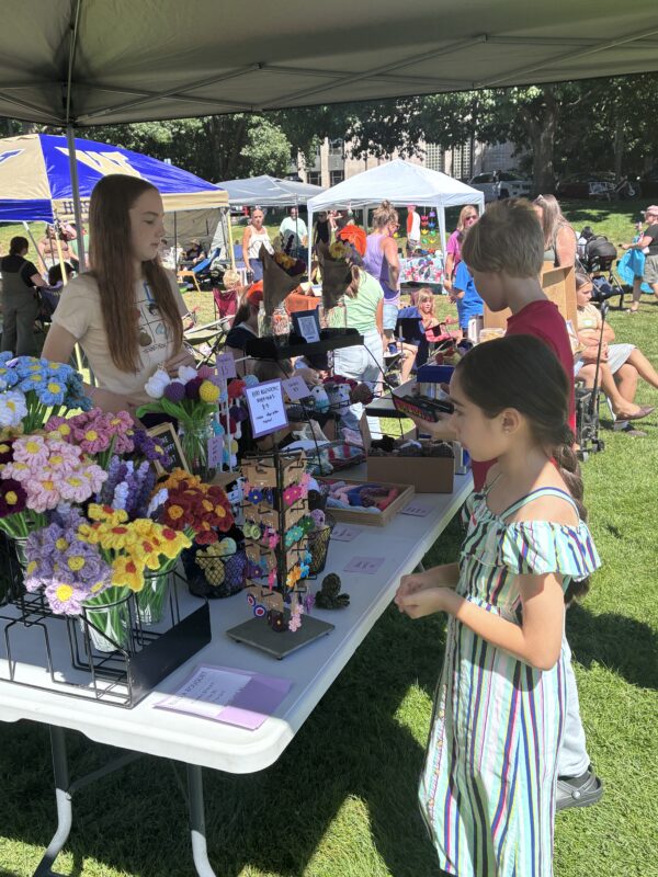 Children shopping at the Craft Fair